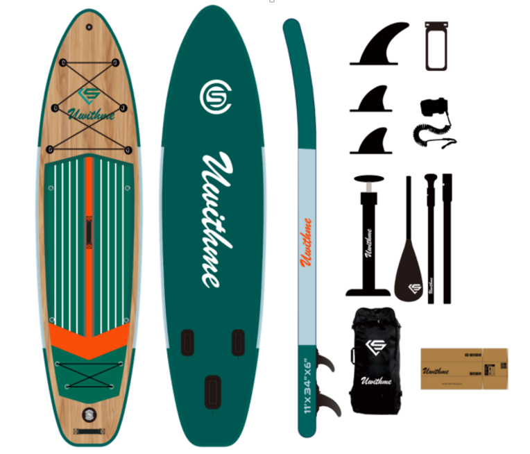САП доска 335*86*15 UWITHME  Green Wooden