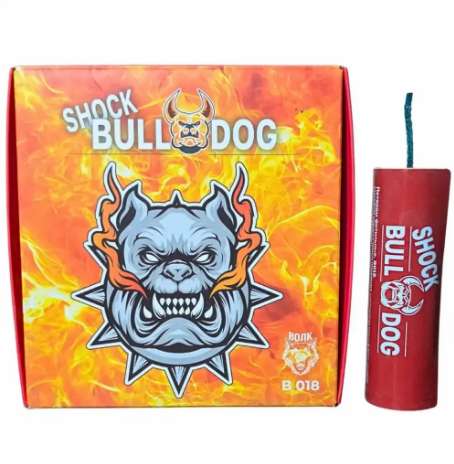 Петарды фитильные "SHOCK BULL DOG" B018 95мм 26-30мм к-т4