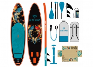 САП доска 350*86*15 GLIDE WAVE BLUE Koi